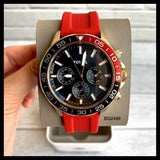 Buy Shop Fossil Bannon Multifunction Black Dial Red Silicone Strap Watch for Men - BQ2499 USA Online