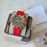 Buy Shop Fossil Bannon Multifunction Black Dial Red Silicone Strap Watch for Men - BQ2499 USA Online