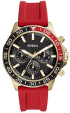 Buy Shop Fossil Bannon Multifunction Black Dial Red Silicone Strap Watch for Men - BQ2499 USA Online