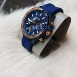 Buy Shop Fossil Bannon Multifunction Blue Dial Blue Silicone Strap Watch for Men - BQ2498 USA Online