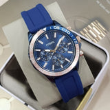 Buy Shop Fossil Bannon Multifunction Blue Dial Blue Silicone Strap Watch for Men - BQ2498 USA Online