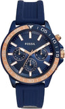Buy Shop Fossil Bannon Multifunction Blue Dial Blue Silicone Strap Watch for Men - BQ2498 USA Online