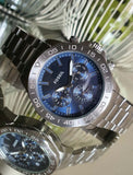 Buy Shop Fossil Bannon Multifunction Blue Dial Silver Steel Strap Watch for Men - BQ2503 USA Online