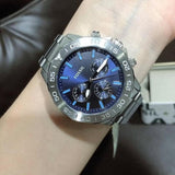 Buy Shop Fossil Bannon Multifunction Blue Dial Silver Steel Strap Watch for Men - BQ2503 USA Online