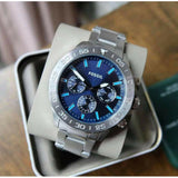 Buy Shop Fossil Bannon Multifunction Blue Dial Silver Steel Strap Watch for Men - BQ2503 USA Online