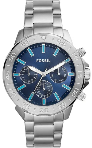 Buy Shop Fossil Bannon Multifunction Blue Dial Silver Steel Strap Watch for Men - BQ2503 USA Online