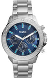 Buy Shop Fossil Bannon Multifunction Blue Dial Silver Steel Strap Watch for Men - BQ2503 USA Online
