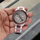 Buy Shop Fossil Bannon Multifunction Brown Dial Two Tone Steel Strap Watch for Men - BQ2502 USA Online