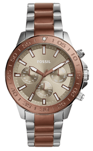 Buy Shop Fossil Bannon Multifunction Brown Dial Two Tone Steel Strap Watch for Men - BQ2502 USA Online