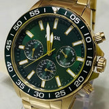Buy Shop Fossil Bannon Multifunction Chronograph Green Dial Gold Steel Strap Watch for Men - BQ2493 USA Online