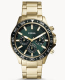 Buy Shop Fossil Bannon Multifunction Chronograph Green Dial Gold Steel Strap Watch for Men - BQ2493 USA Online