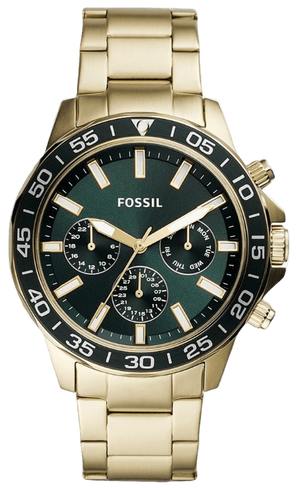 Buy Shop Fossil Bannon Multifunction Chronograph Green Dial Gold Steel Strap Watch for Men - BQ2493 USA Online