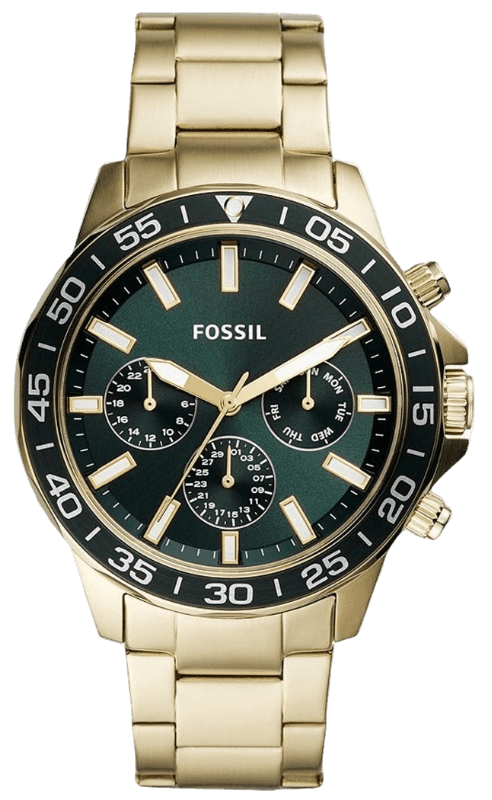 Buy Shop Fossil Bannon Multifunction Chronograph Green Dial Gold Steel Strap Watch for Men - BQ2493 USA Online