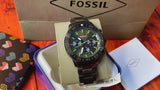 Buy Shop Fossil Bannon Multifunction Chronograph Green Dial Grey Steel Strap Watch for Men - BQ2504 USA Online