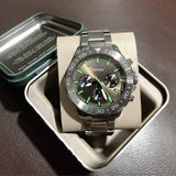 Buy Shop Fossil Bannon Multifunction Chronograph Green Dial Grey Steel Strap Watch for Men - BQ2504 USA Online