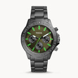 Buy Shop Fossil Bannon Multifunction Chronograph Green Dial Grey Steel Strap Watch for Men - BQ2504 USA Online