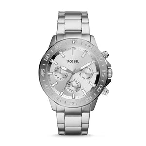 Buy Shop Fossil Bannon Multifunction Chronograph Silver Dial Silver Steel Strap Watch for Men - BQ2490 USA Online