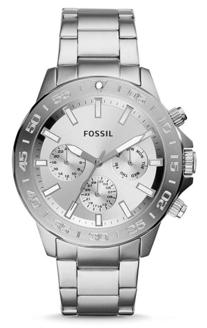 Buy Shop Fossil Bannon Multifunction Chronograph Silver Dial Silver Steel Strap Watch for Men - BQ2490 USA Online