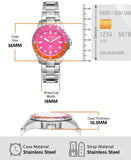 Buy Shop Fossil Blue Dive Analog Pink Dial Silver Steel Strap Watch For Women - ES5351 USA Online