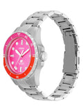 Buy Shop Fossil Blue Dive Analog Pink Dial Silver Steel Strap Watch For Women - ES5351 USA Online