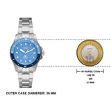Buy Shop Fossil Blue Dive Three Hand Blue Dial Silver Steel Strap Watch For Women - ES5353 USA Online
