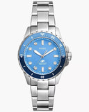 Buy Shop Fossil Blue Dive Three Hand Blue Dial Silver Steel Strap Watch For Women - ES5353 USA Online