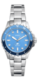 Buy Shop Fossil Blue Dive Three Hand Blue Dial Silver Steel Strap Watch For Women - ES5353 USA Online