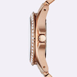 Buy Shop Fossil Blue Dive Three Hand Green Dial Rose Gold Steel Strap Watch For Women - ES5371 USA Online