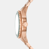 Buy Shop Fossil Blue Dive Three Hand Green Dial Rose Gold Steel Strap Watch For Women - ES5371 USA Online