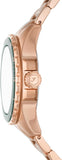 Buy Shop Fossil Blue Dive Three Hand Green Dial Rose Gold Steel Strap Watch For Women - ES5371 USA Online
