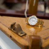 Buy Shop Fossil Blue Dive Three Hand White Dial Gold Steel Strap Watch For Women - ES5350 USA Online