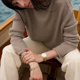 Buy Shop Fossil Blue Dive Three Hand White Dial Gold Steel Strap Watch For Women - ES5350 USA Online