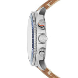 Buy Shop Fossil Bowman Chronograph Blue Dial Brown Leather Strap Watch for Men - FS5602 USA Online