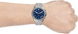 Buy Shop Fossil Bowman Chronograph Blue Dial Silver Steel Strap Watch for Men - FS5604 USA Online