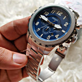 Buy Shop Fossil Bowman Chronograph Blue Dial Silver Steel Strap Watch for Men - FS5604 USA Online