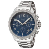 Buy Shop Fossil Bowman Chronograph Blue Dial Silver Steel Strap Watch for Men - FS5604 USA Online