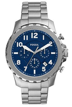 Buy Shop Fossil Bowman Chronograph Blue Dial Silver Steel Strap Watch for Men - FS5604 USA Online