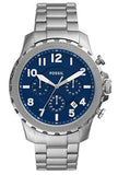 Buy Shop Fossil Bowman Chronograph Blue Dial Silver Steel Strap Watch for Men - FS5604 USA Online