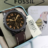 Buy Shop Fossil Bowman Chronograph Brown Dial Brown Leather Strap Watch for Men - FS5601 USA Online