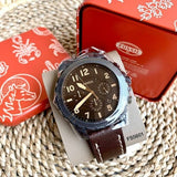Buy Shop Fossil Bowman Chronograph Brown Dial Brown Leather Strap Watch for Men - FS5601 USA Online