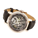 Buy Shop Fossil Boyfriend Automatic Skeleton Grey Dial Grey Leather Strap Watch for Women - ME3089 USA Online