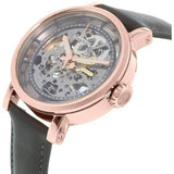 Buy Shop Fossil Boyfriend Automatic Skeleton Grey Dial Grey Leather Strap Watch for Women - ME3089 USA Online
