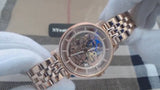 Buy Shop Fossil Boyfriend Automatic Skeleton Rose Gold Dial Rose Gold Steel Strap Watch for Women - ME3065 USA Online