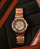 Buy Shop Fossil Boyfriend Automatic Skeleton Rose Gold Dial Rose Gold Steel Strap Watch for Women - ME3065 USA Online
