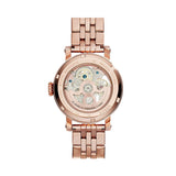 Buy Shop Fossil Boyfriend Automatic Skeleton Rose Gold Dial Rose Gold Steel Strap Watch for Women - ME3065 USA Online