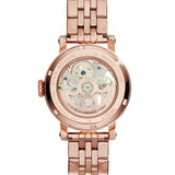Buy Shop Fossil Boyfriend Automatic Skeleton Rose Gold Dial Rose Gold Steel Strap Watch for Women - ME3065 USA Online