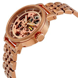Buy Shop Fossil Boyfriend Automatic Skeleton Rose Gold Dial Rose Gold Steel Strap Watch for Women - ME3065 USA Online