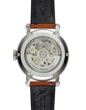 Buy Shop Fossil Boyfriend Automatic Skeleton Silver Dial Brown Leather Strap Watch for Women - ME3109 USA Online