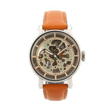 Buy Shop Fossil Boyfriend Automatic Skeleton Silver Dial Brown Leather Strap Watch for Women - ME3109 USA Online