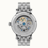 Buy Shop Fossil Boyfriend Automatic Skeleton Silver Dial Silver Steel Strap Watch for Women - ME3067 USA Online